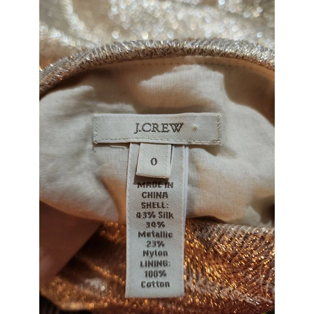 J Crew Gypsy Rose Metallic Cami top blouse silk Size 0 Women’s Shimmering Gold